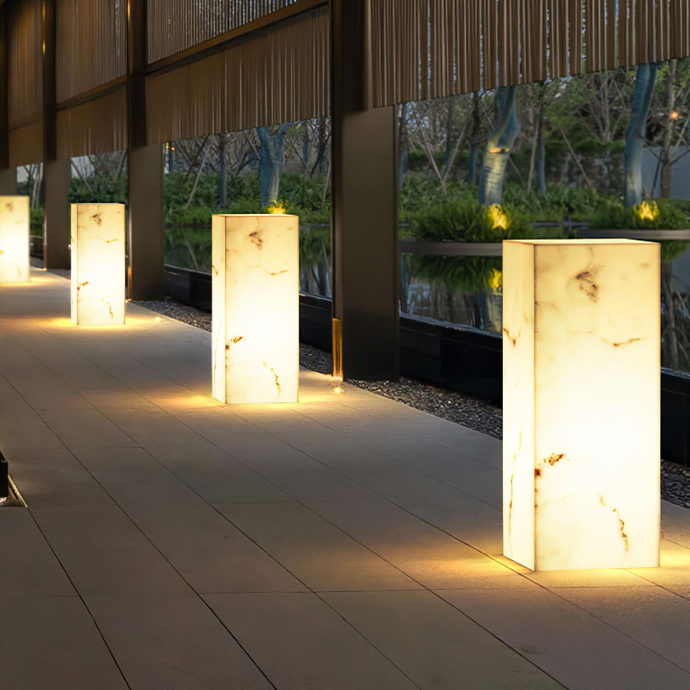 Ardorion Modern Minimalist Cube Marble Outdoor Light-Neutral Decor