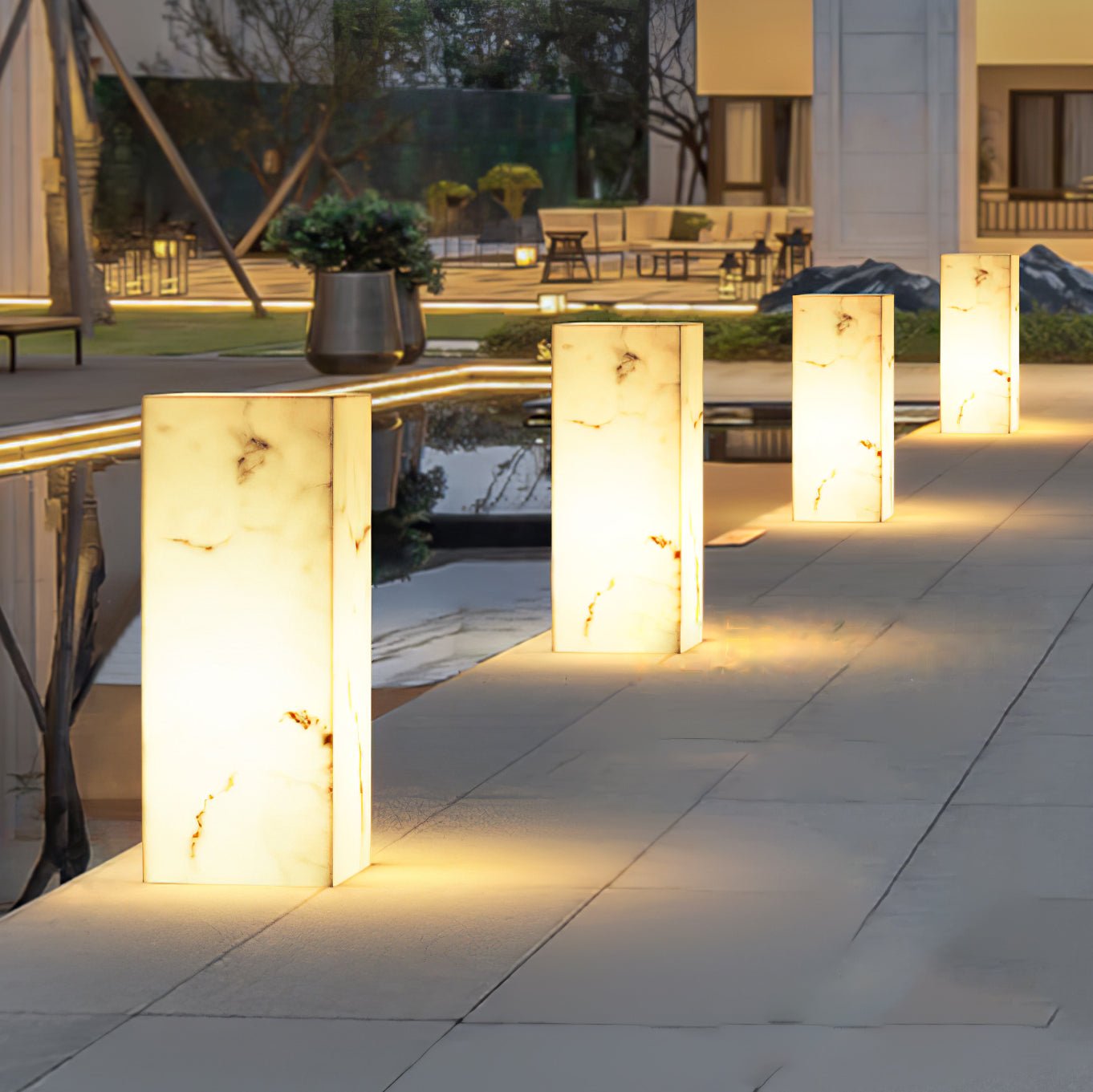 Ardorion Modern Minimalist Cube Marble Outdoor Light-Neutral Decor
