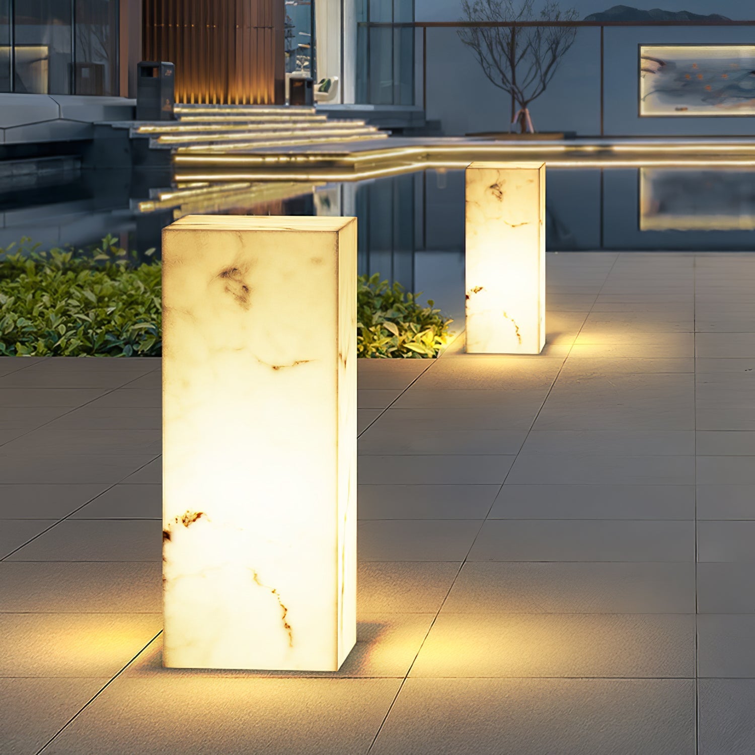 Ardorion Modern Minimalist Cube Marble Outdoor Light-Neutral Decor