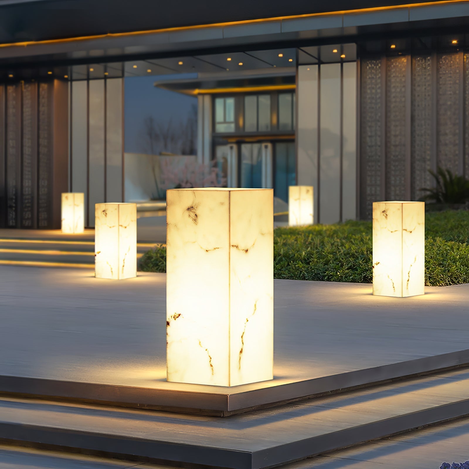 Ardorion Modern Minimalist Cube Marble Outdoor Light-Neutral Decor