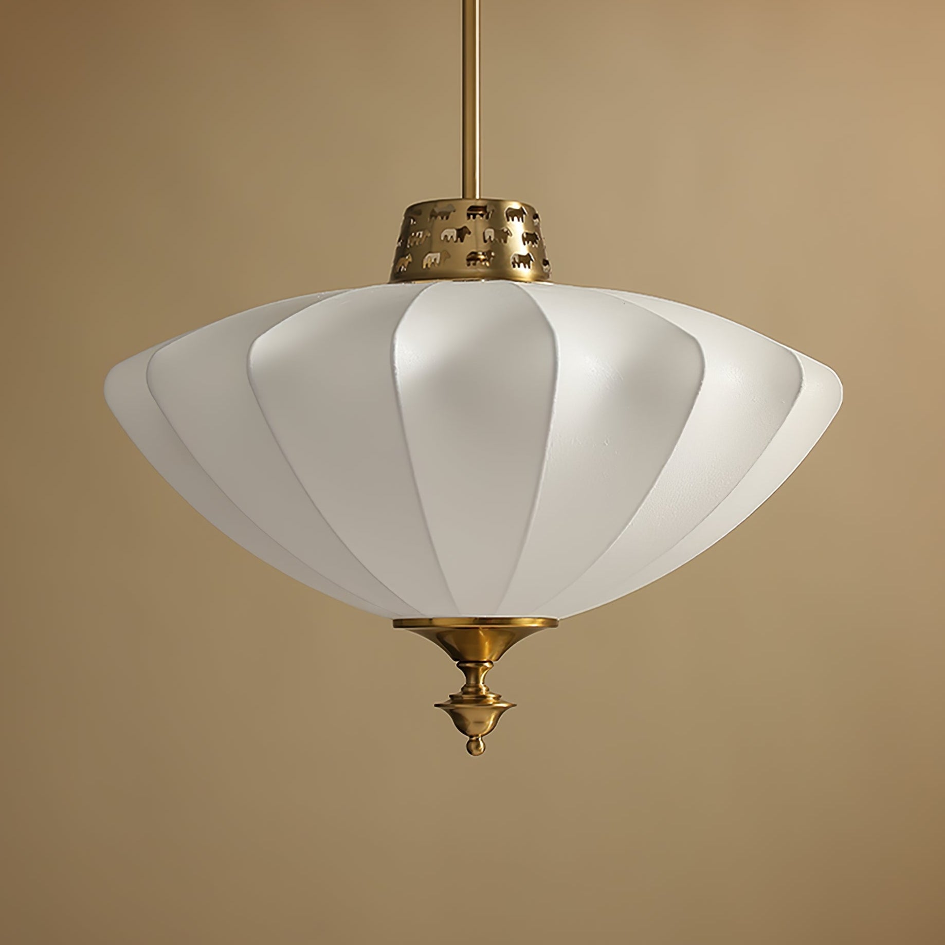 Ortalara Elegance Vintage Bloom Silk Pendant Lamp-Neutral Decor