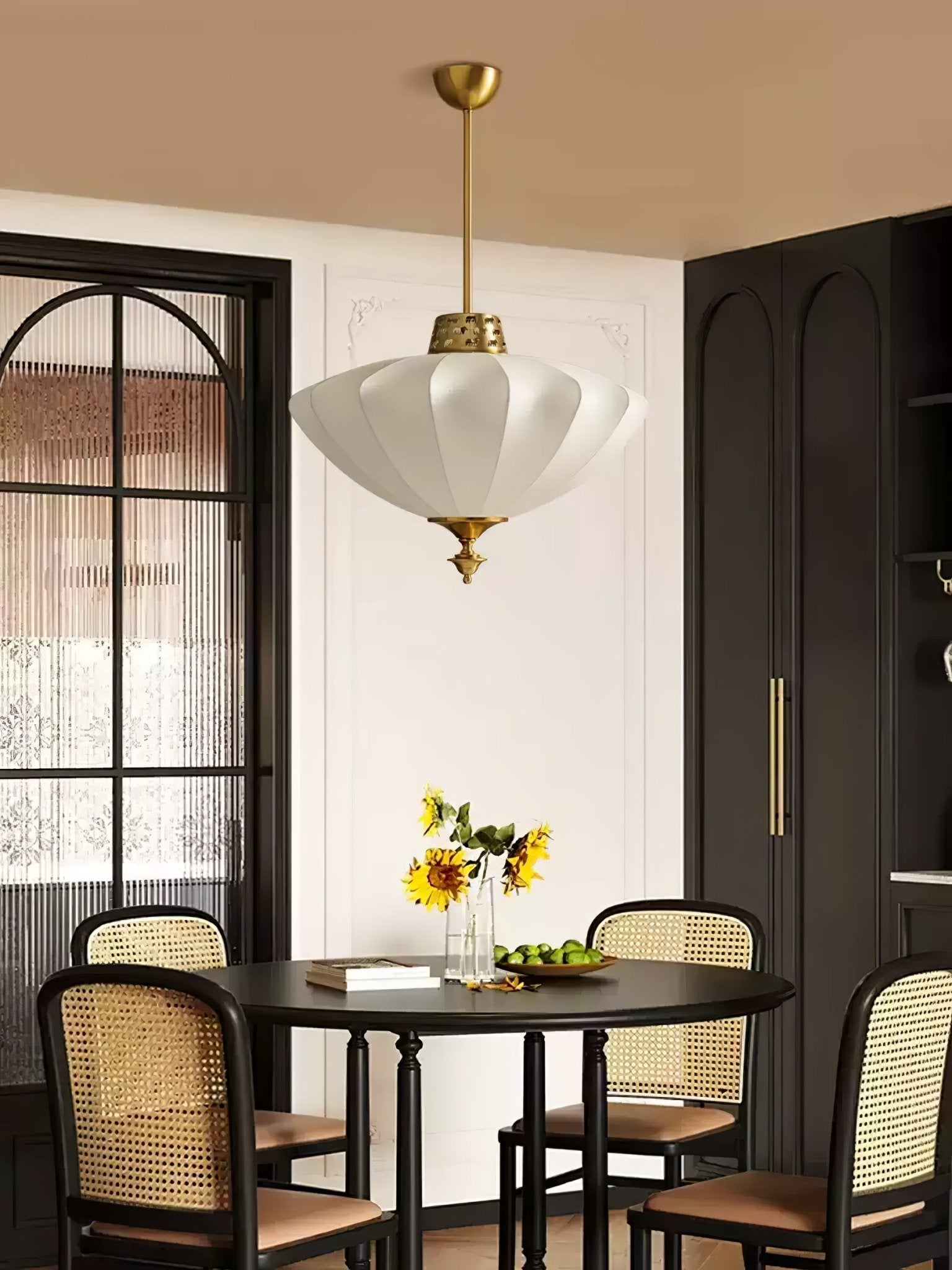 Ortalara Elegance Vintage Bloom Silk Pendant Lamp-Neutral Decor