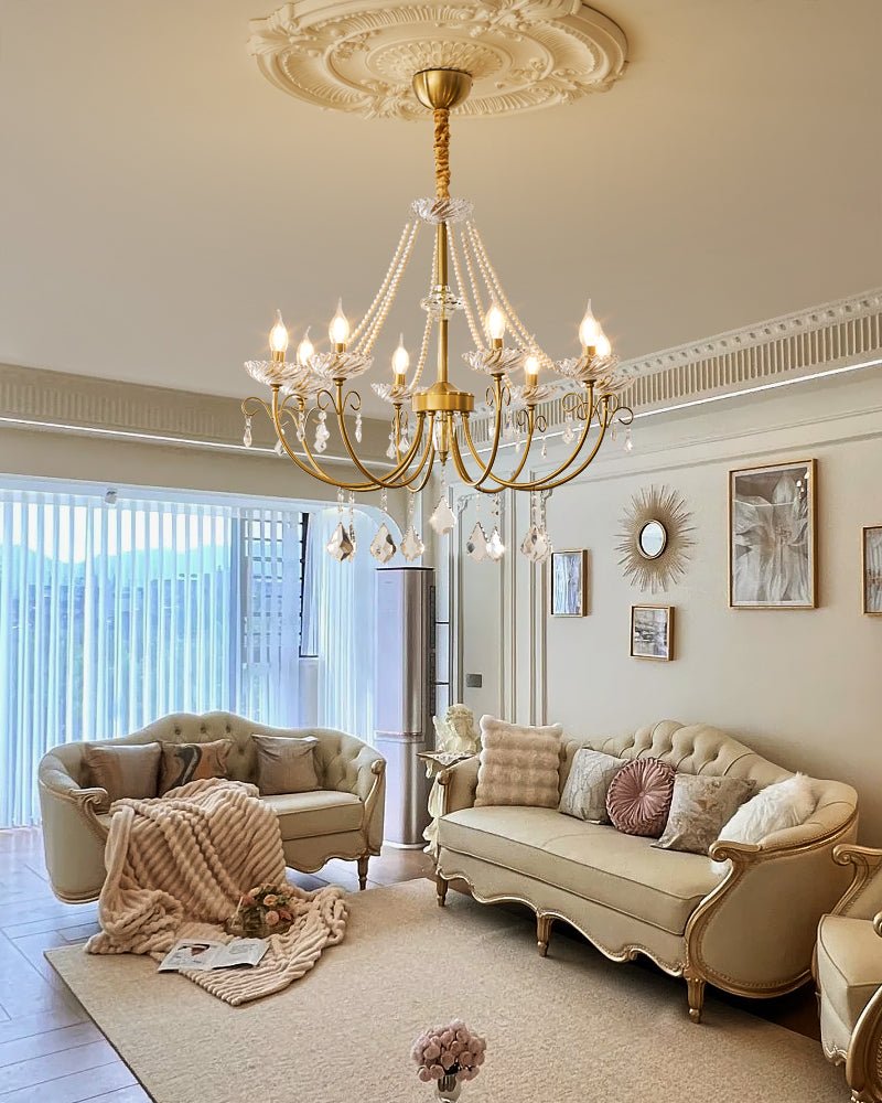 Lustra Chandelier Pearl Crystal Elegant Classic-Neutral Decor