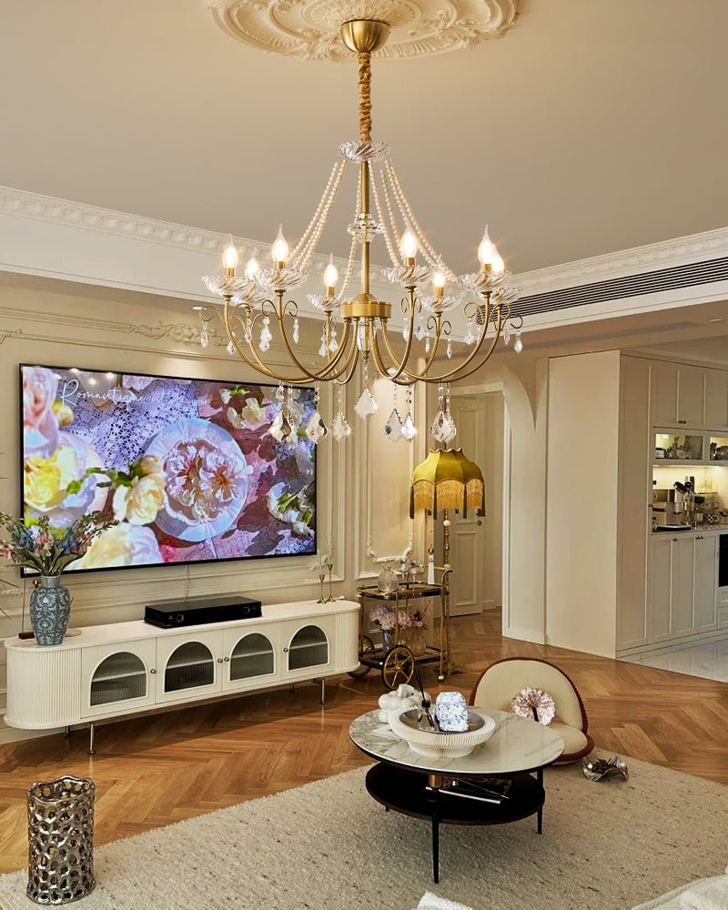 Lustra Chandelier Pearl Crystal Elegant Classic-Neutral Decor