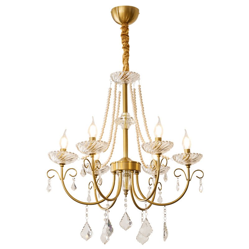 Lustra Chandelier Pearl Crystal Elegant Classic-Neutral Decor
