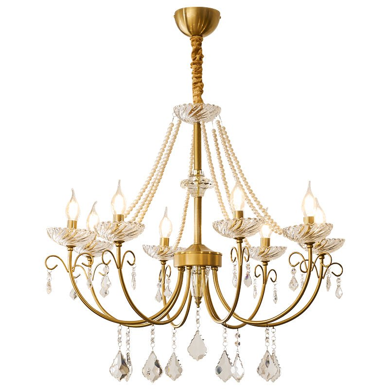 Lustra Chandelier Pearl Crystal Elegant Classic-Neutral Decor