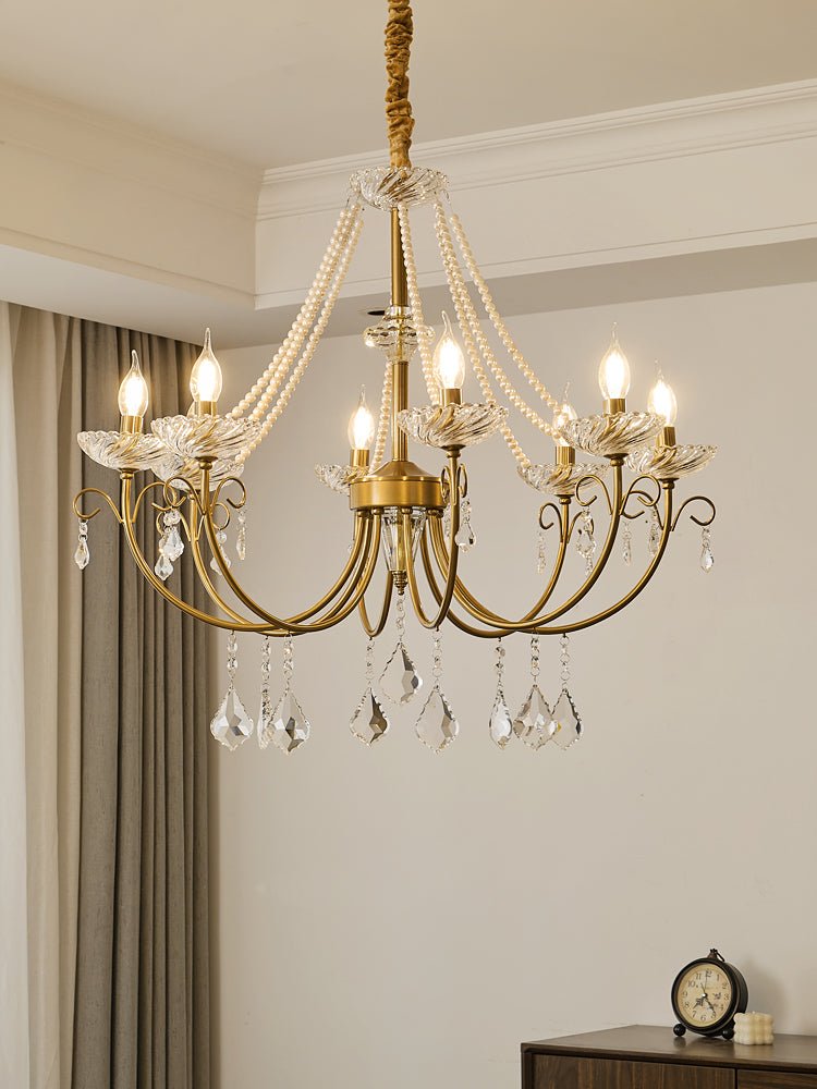 Lustra Chandelier Pearl Crystal Elegant Classic-Neutral Decor