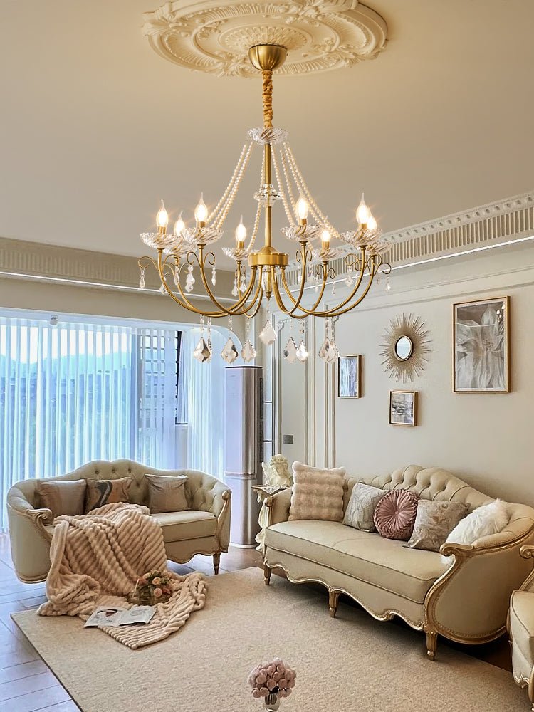 Lustra Chandelier Pearl Crystal Elegant Classic-Neutral Decor