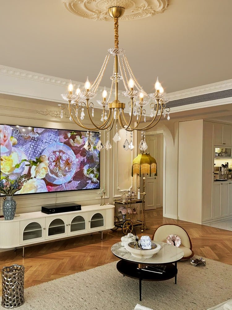 Lustra Chandelier Pearl Crystal Elegant Classic-Neutral Decor