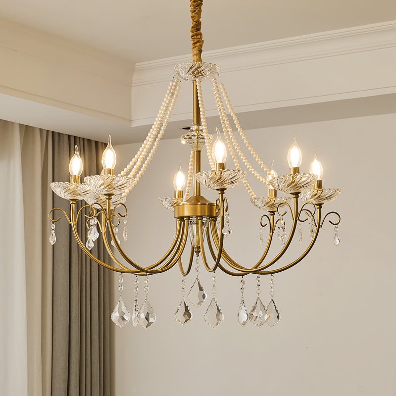 Lustra Chandelier Pearl Crystal Elegant Classic-Neutral Decor