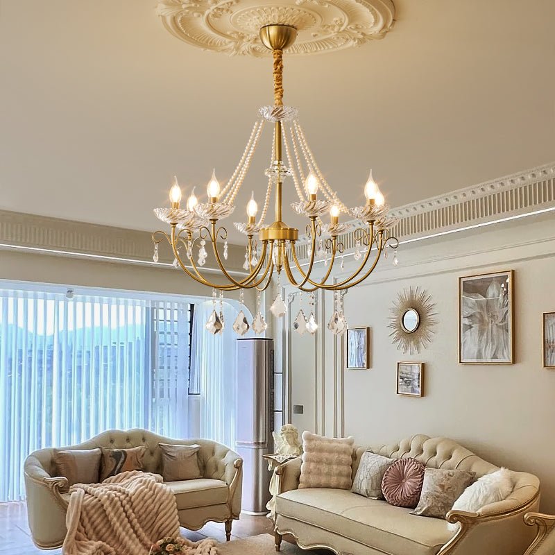 Lustra Chandelier Pearl Crystal Elegant Classic-Neutral Decor