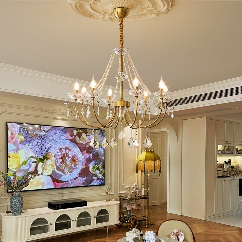 Lustra Chandelier Pearl Crystal Elegant Classic-Neutral Decor