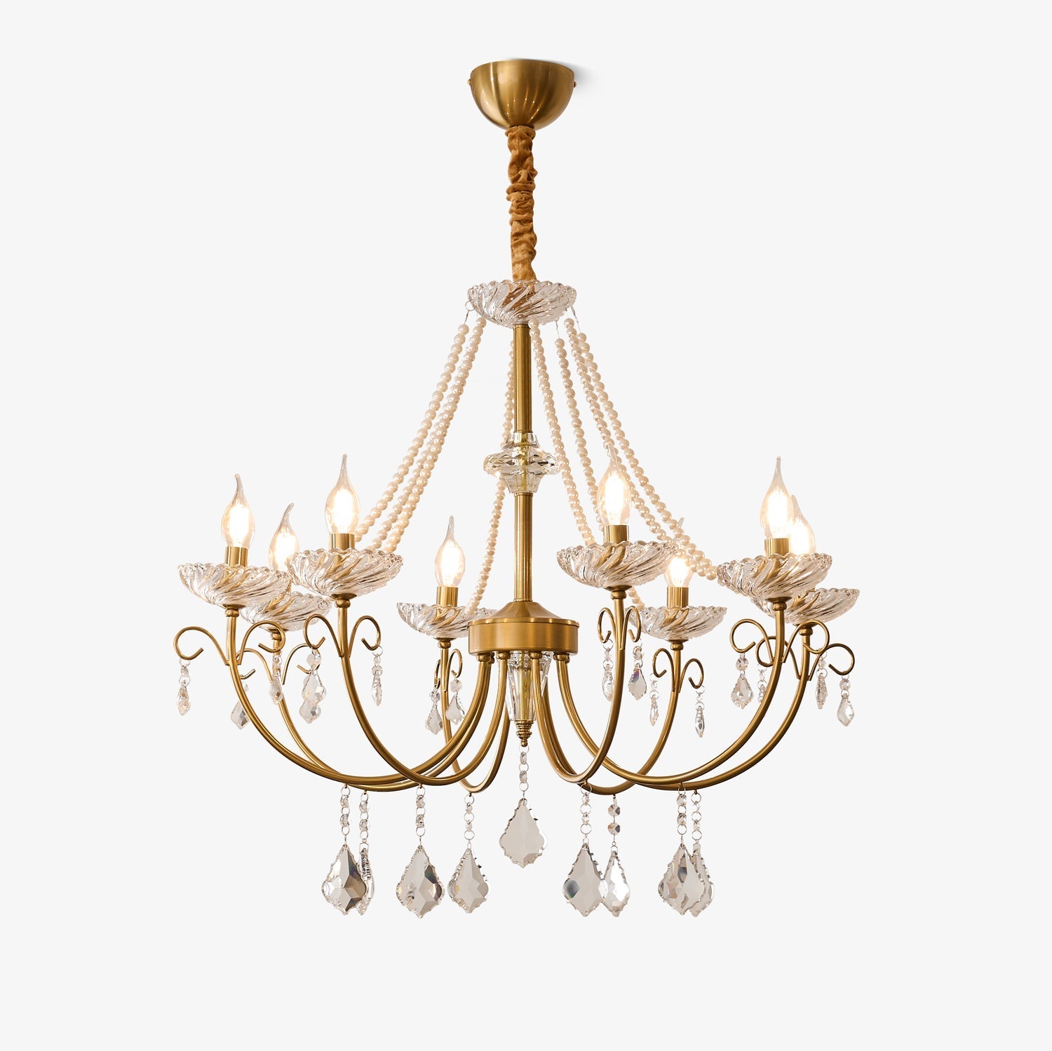 Lustra Chandelier Pearl Crystal Elegant Classic-Neutral Decor