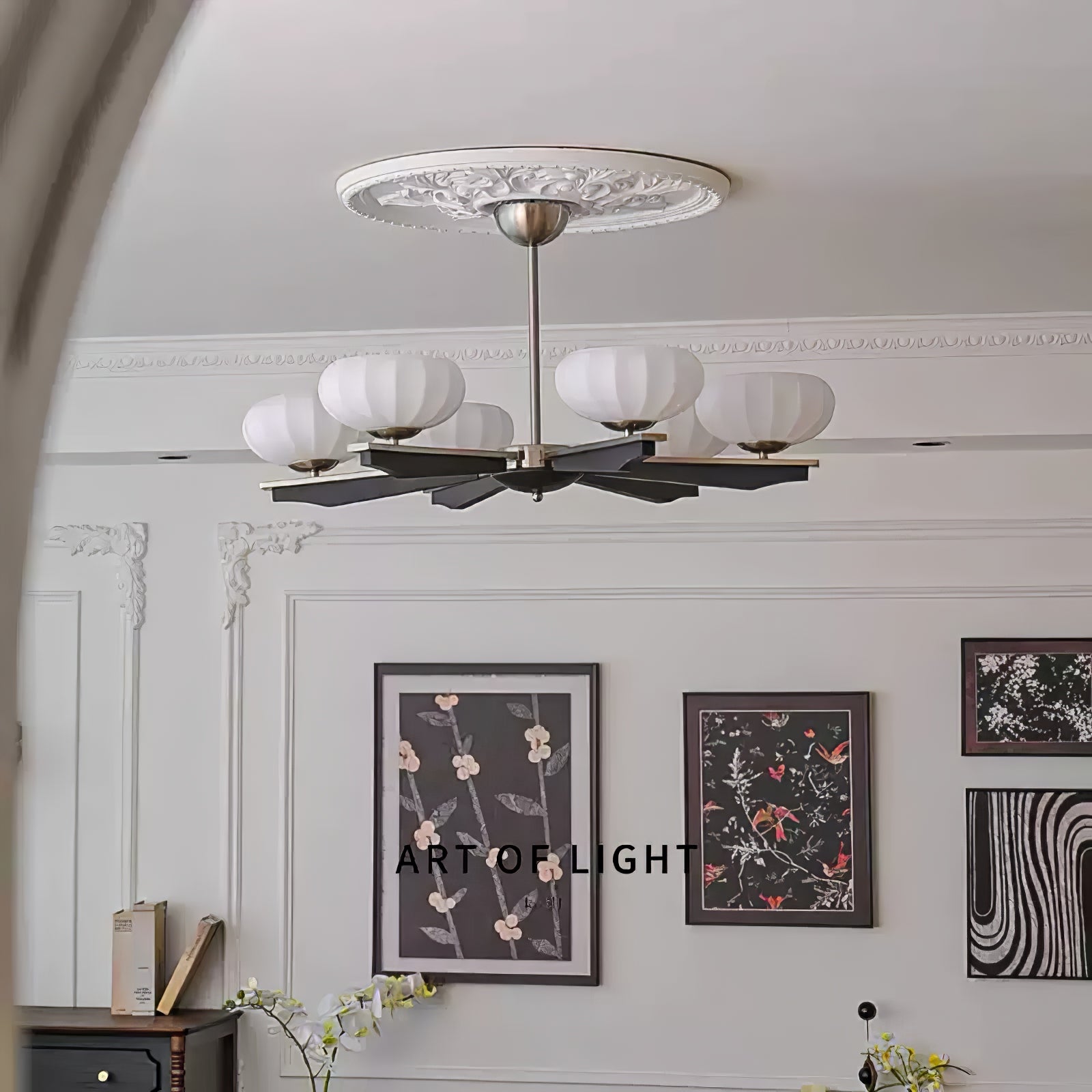 Uzoror Traditional Elegance Vintage Wood Chandelier-Neutral Decor