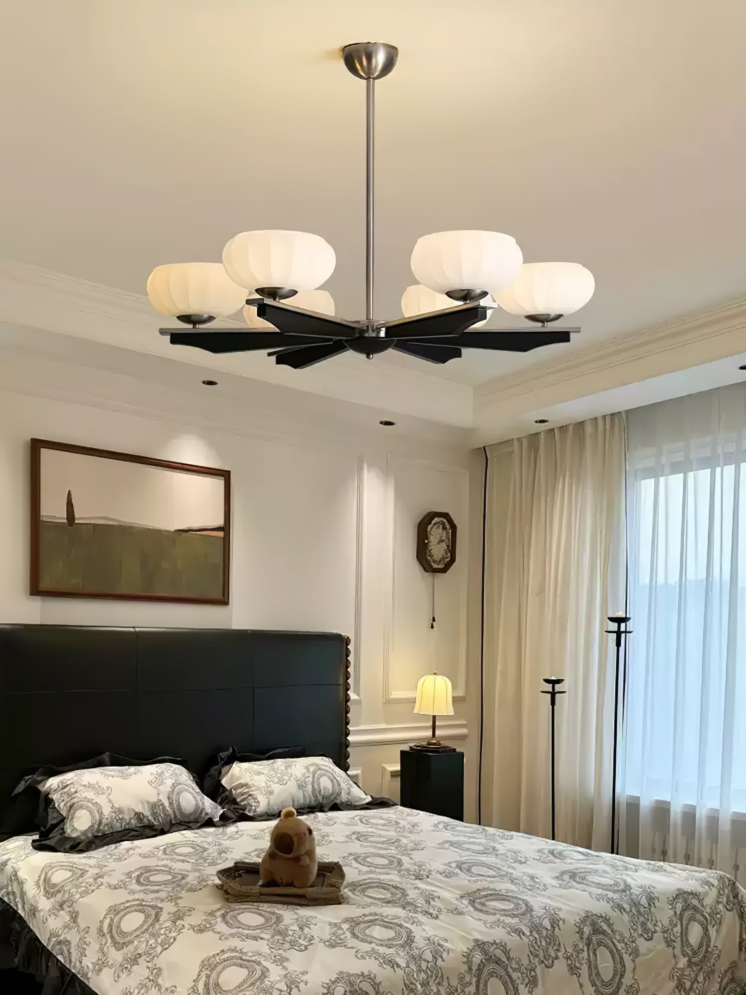 Uzoror Traditional Elegance Vintage Wood Chandelier-Neutral Decor