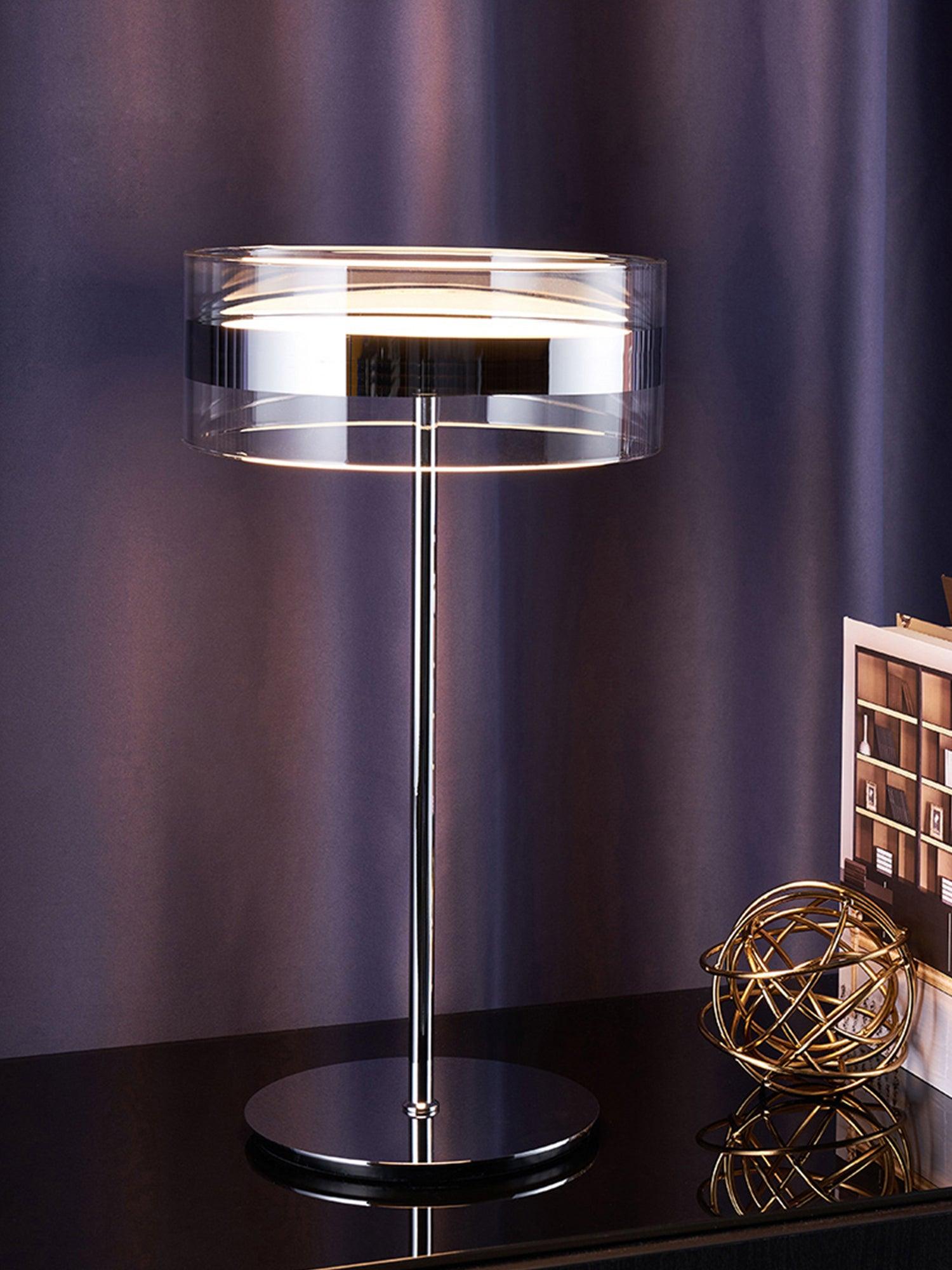 Luma Chrome & Glass Table Lamp-Neutral Decor
