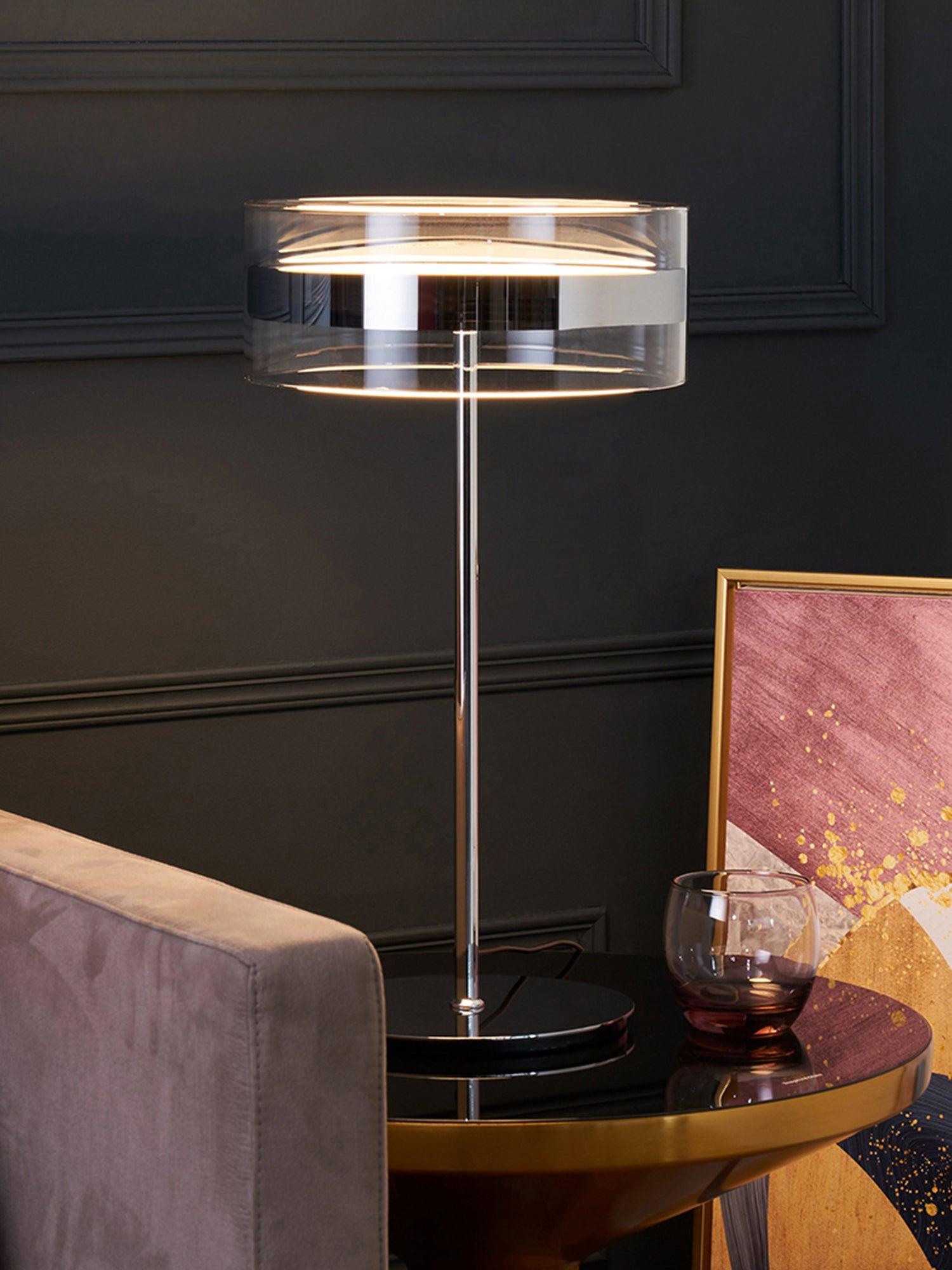 Luma Chrome & Glass Table Lamp-Neutral Decor