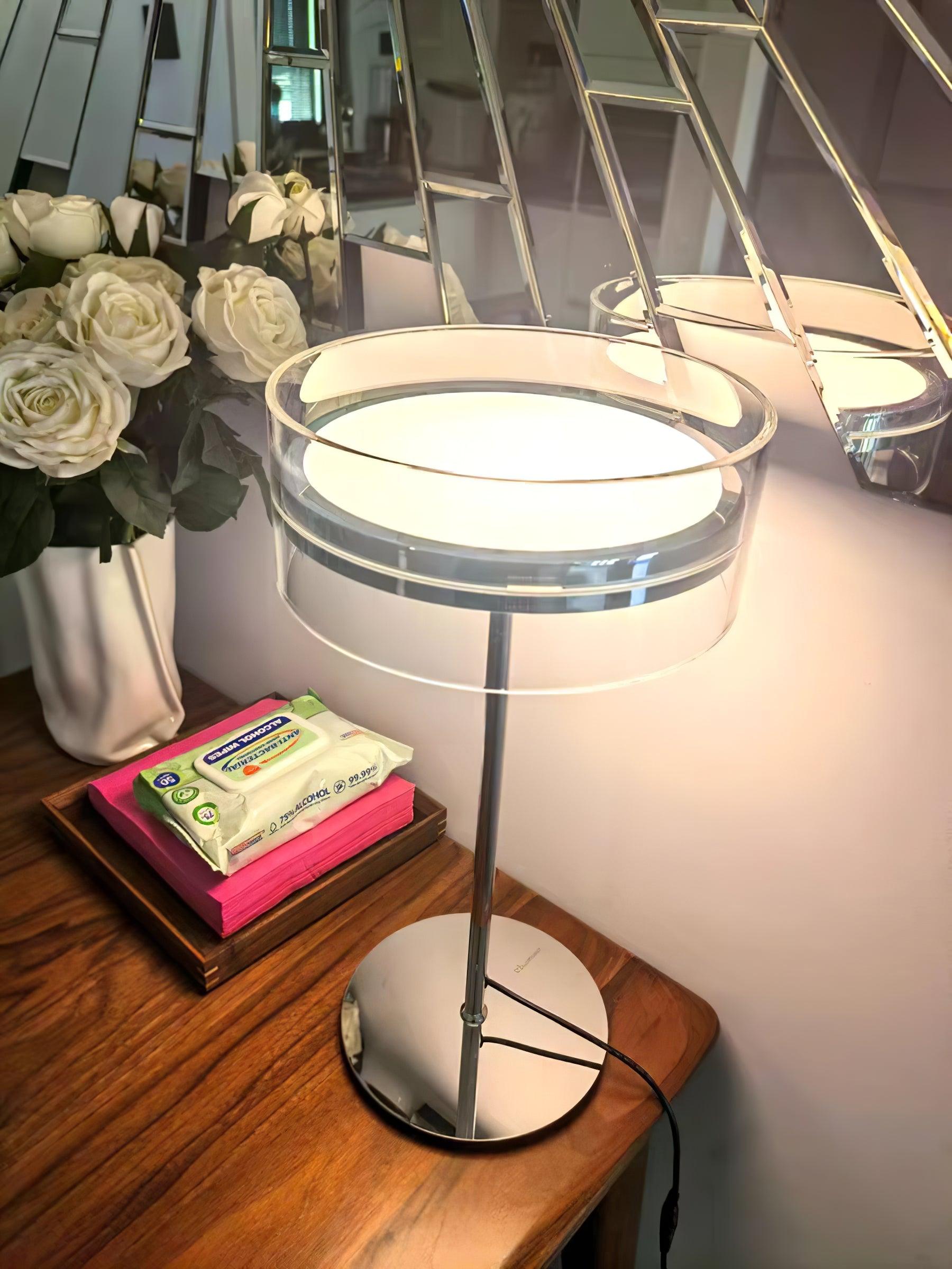 Luma Chrome & Glass Table Lamp-Neutral Decor