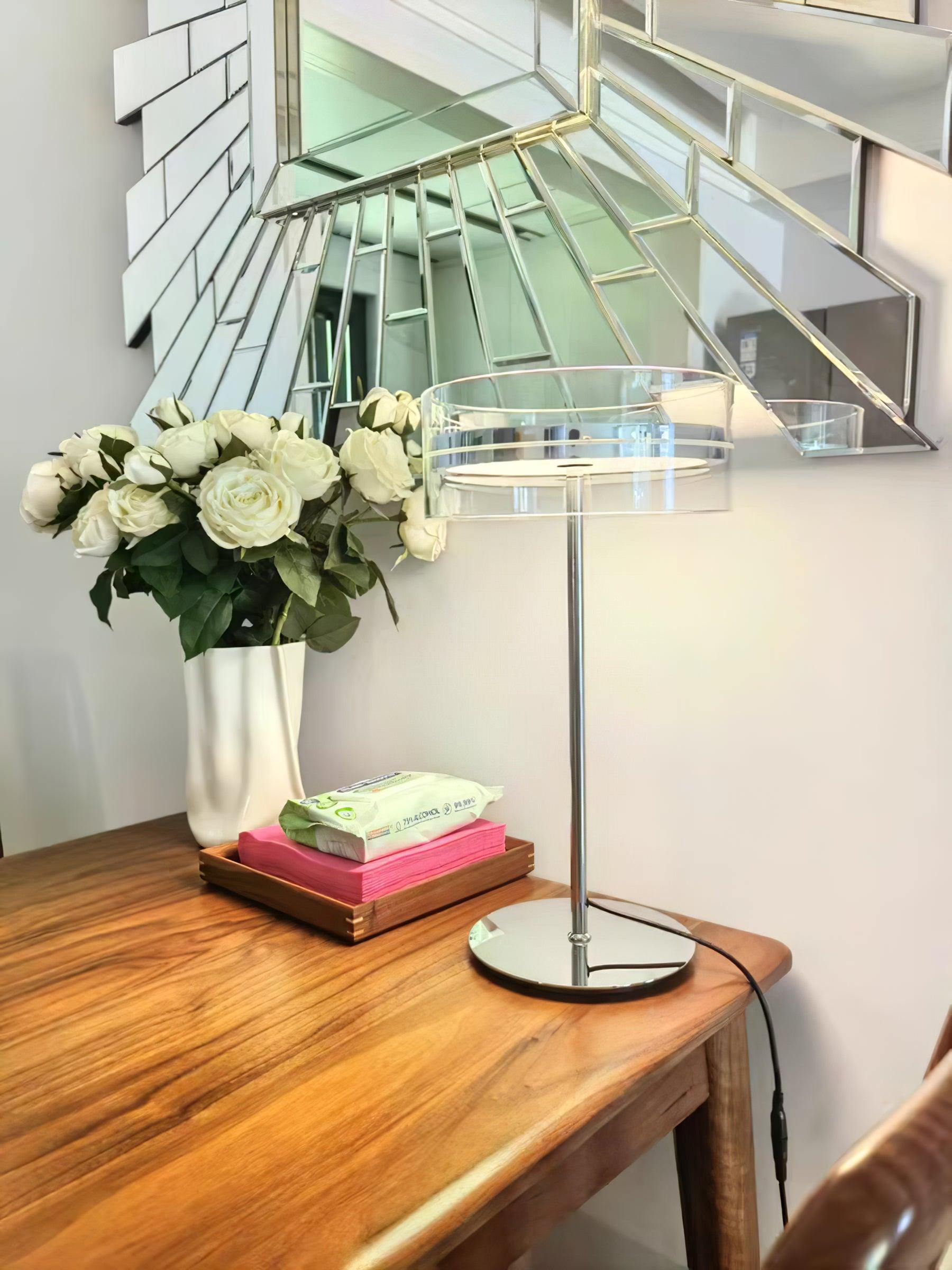 Luma Chrome & Glass Table Lamp-Neutral Decor