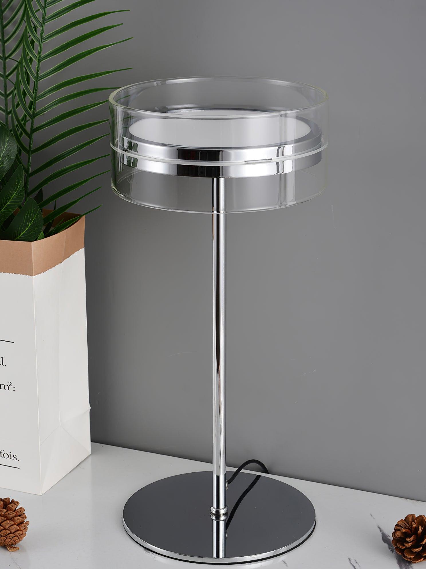 Luma Chrome & Glass Table Lamp-Neutral Decor