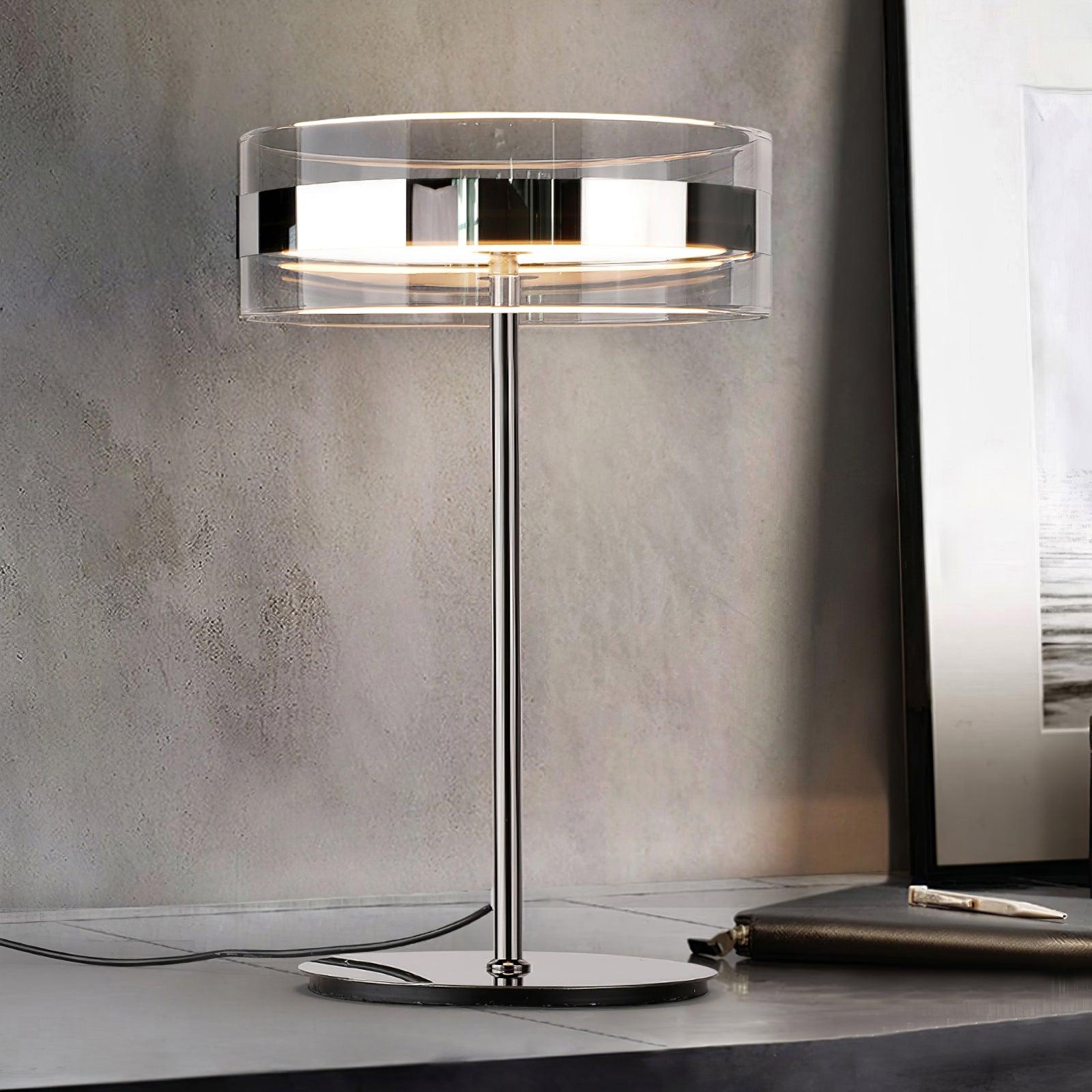 Luma Chrome & Glass Table Lamp-Neutral Decor