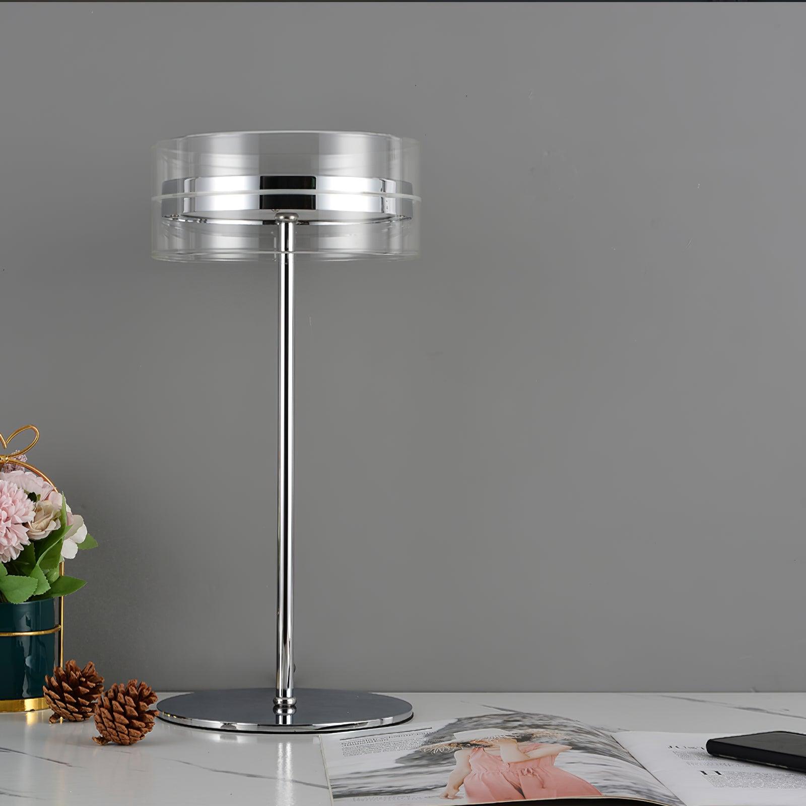 Luma Chrome & Glass Table Lamp-Neutral Decor
