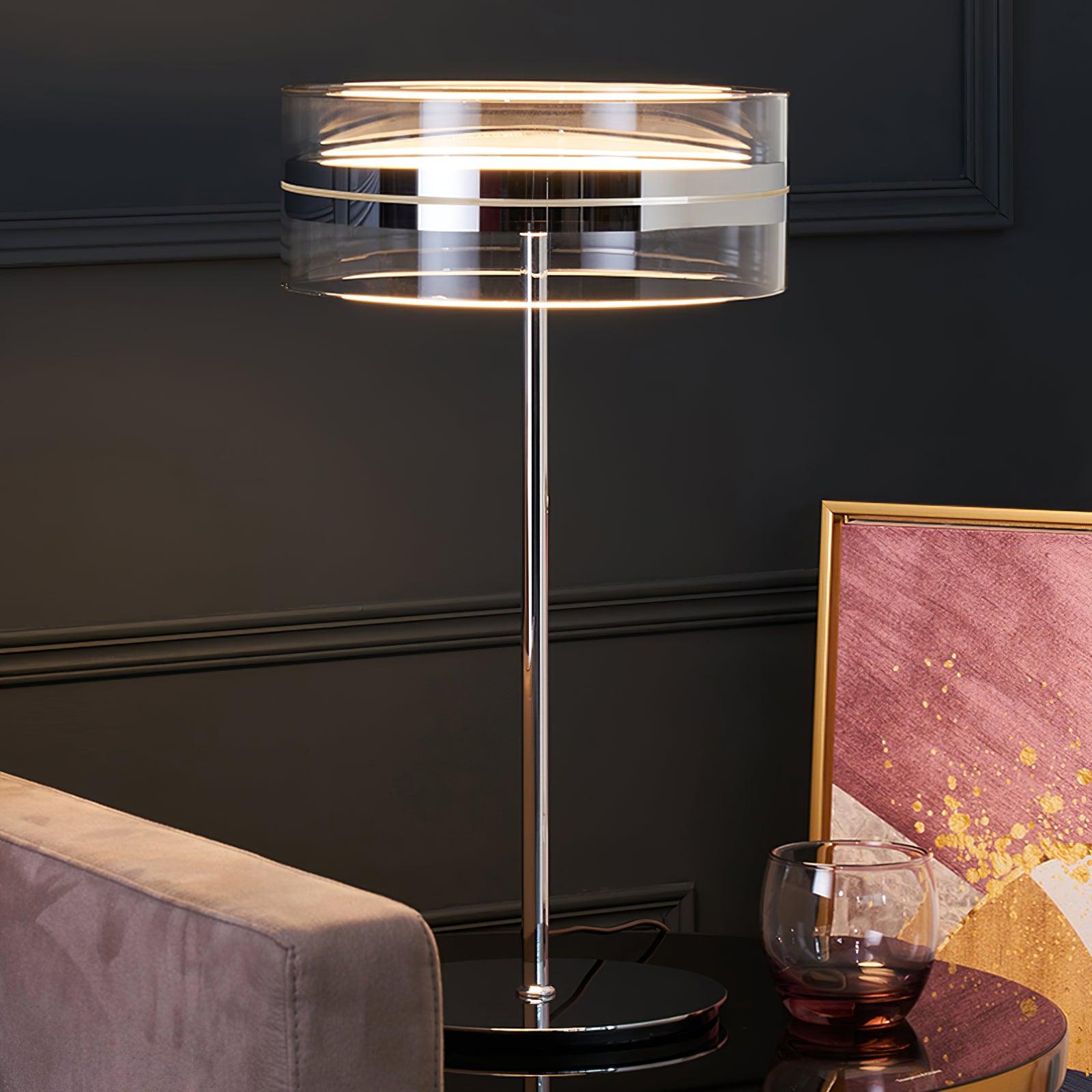 Luma Chrome & Glass Table Lamp-Neutral Decor