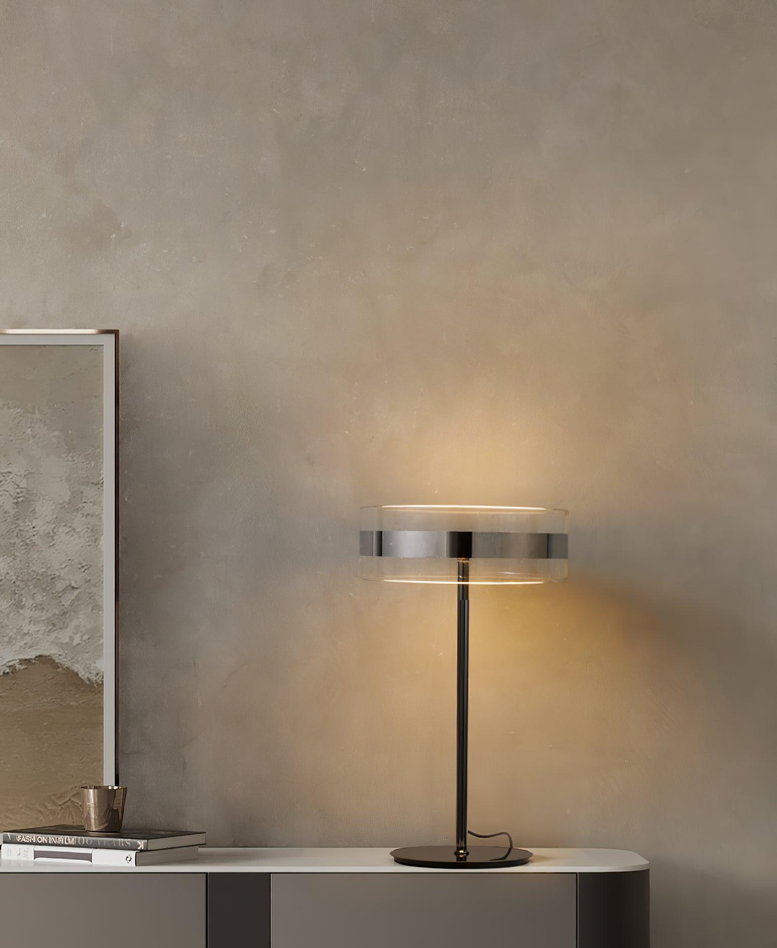 Luma Chrome & Glass Table Lamp-Neutral Decor