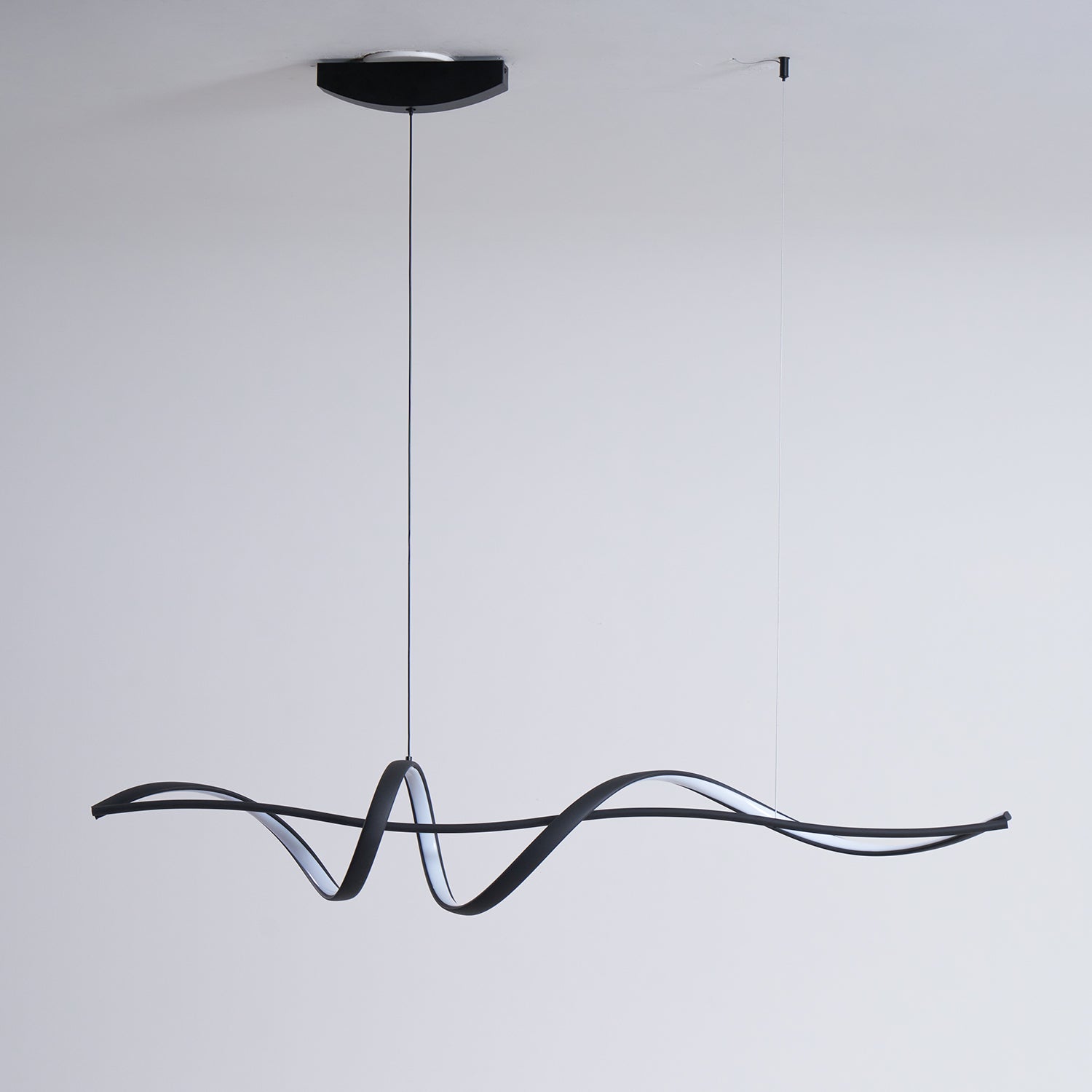 Aveline Modern Black LED Wave Pendant Light