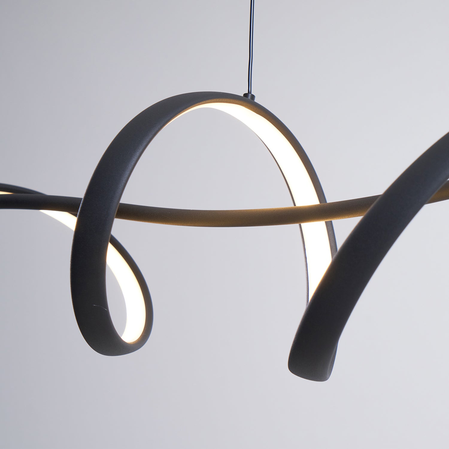 Aveline Modern Black LED Wave Pendant Light