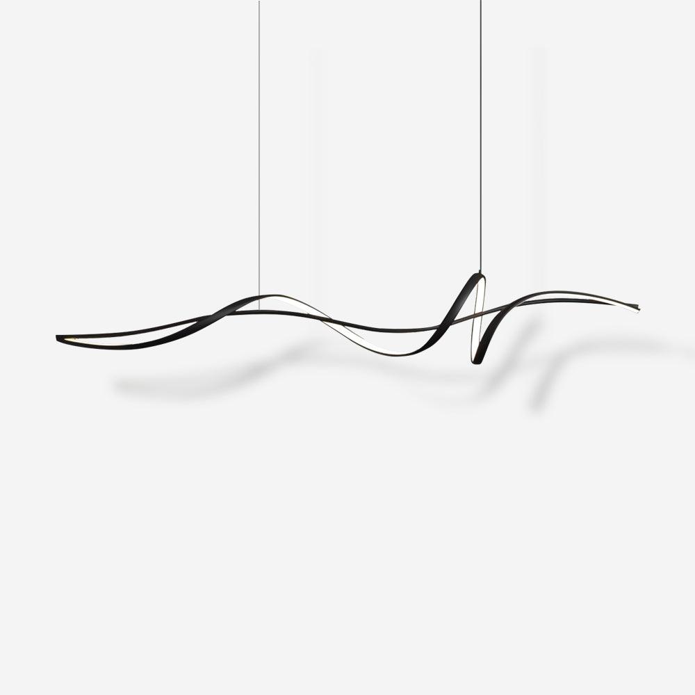Aveline Modern Black LED Wave Pendant Light