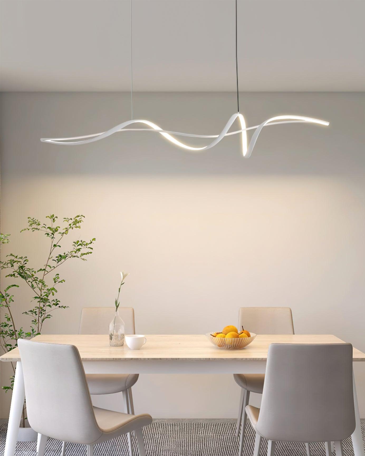 Aveline Modern Black LED Wave Pendant Light