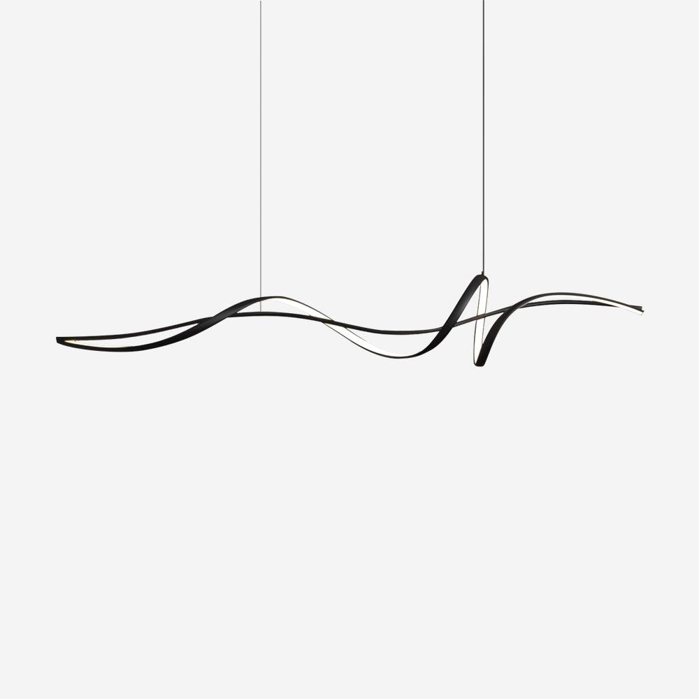 Aveline Modern Black LED Wave Pendant Light