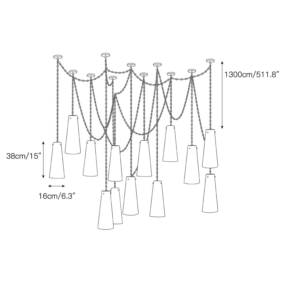 The 11-head configuration creating a stunning focal point.