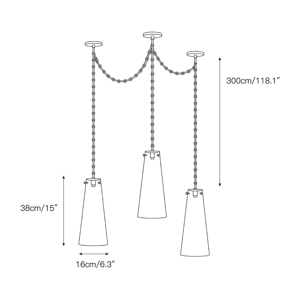 View from below of the alabaster chandelier, showing the integrated LED light.