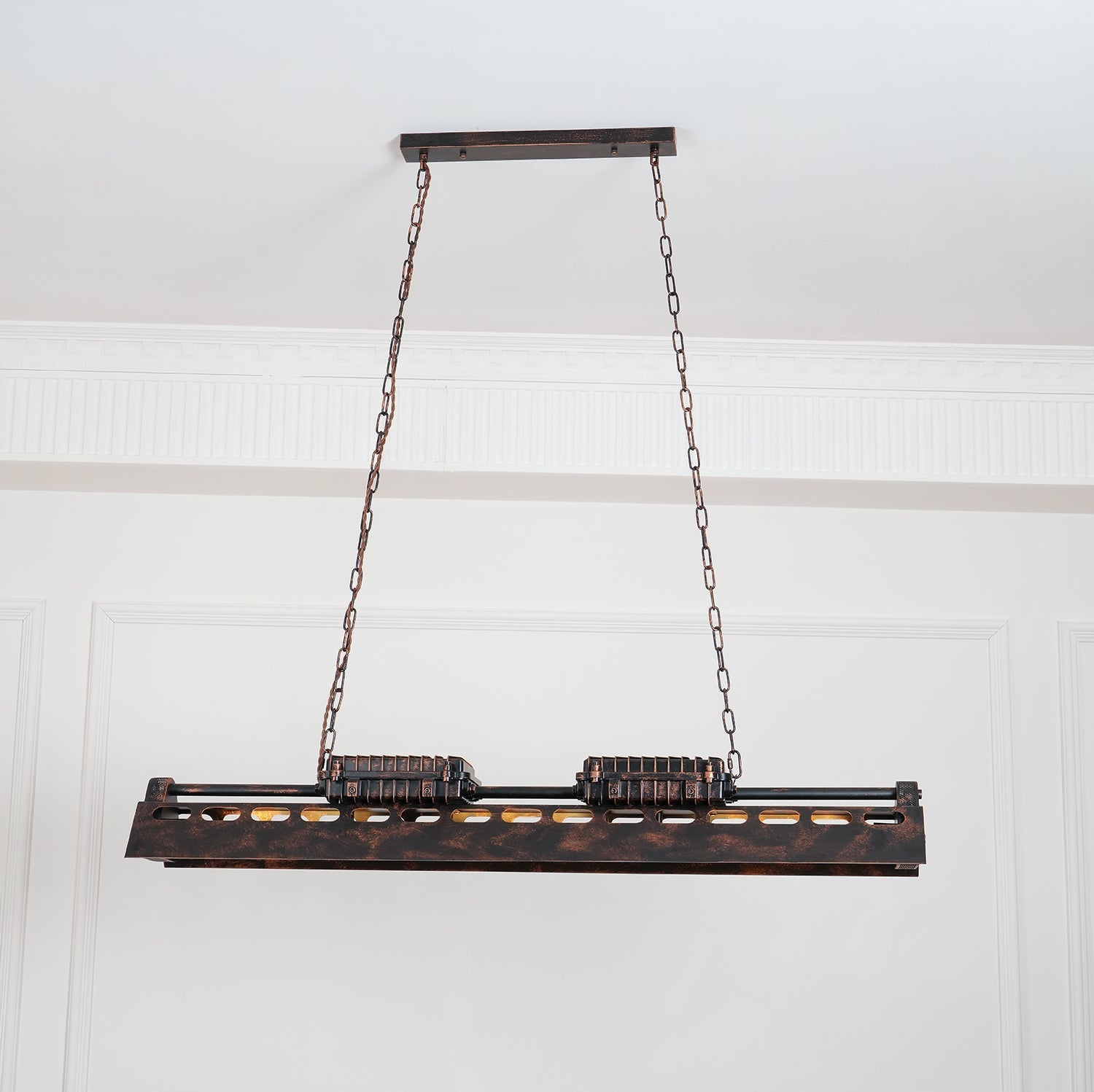Mael Chandelier Industrial Rectangular Frame-Neutral Decor