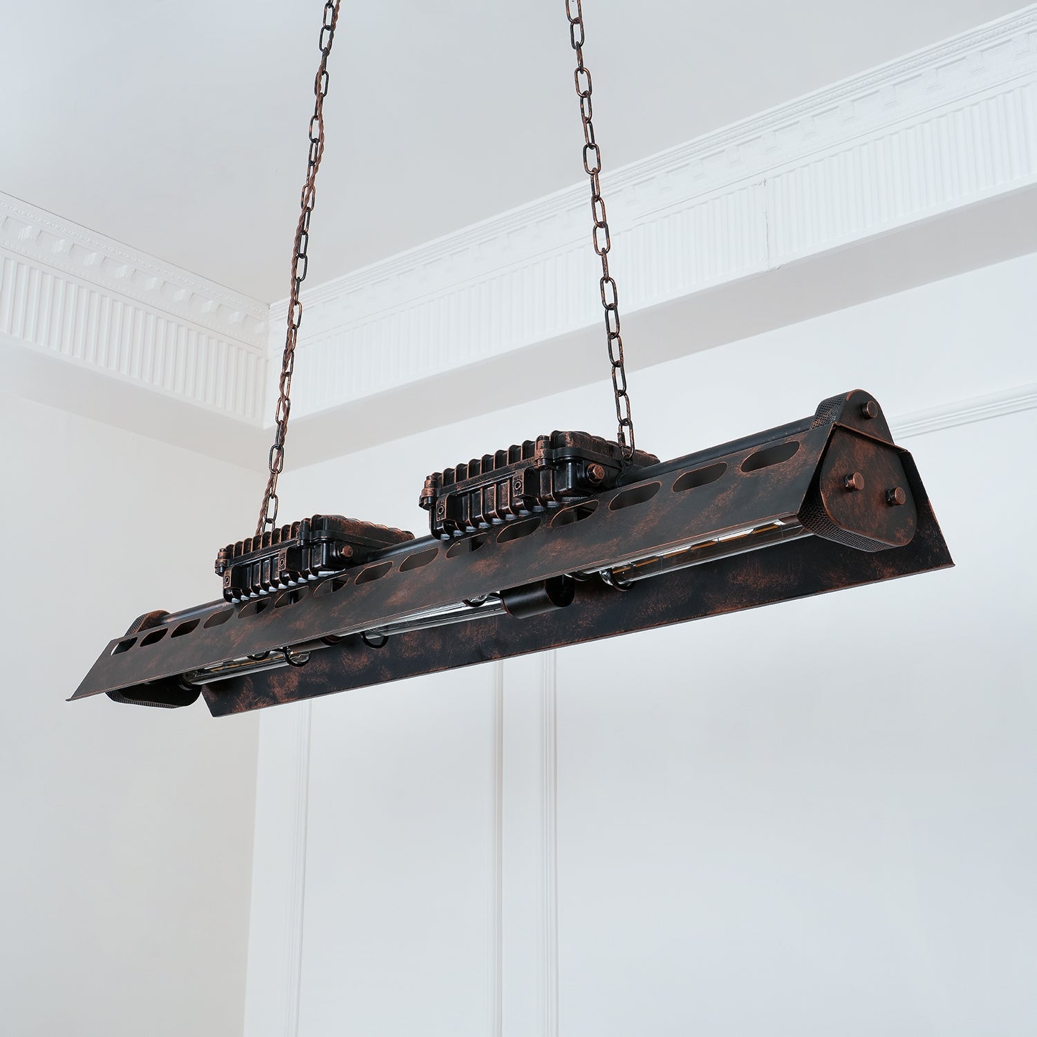 Mael Chandelier Industrial Rectangular Frame-Neutral Decor