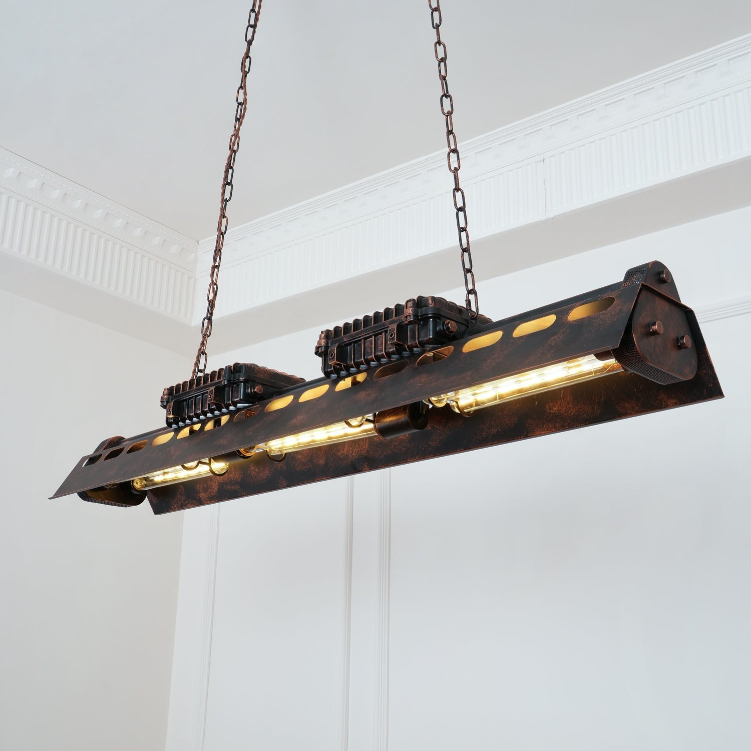 Mael Chandelier Industrial Rectangular Frame-Neutral Decor