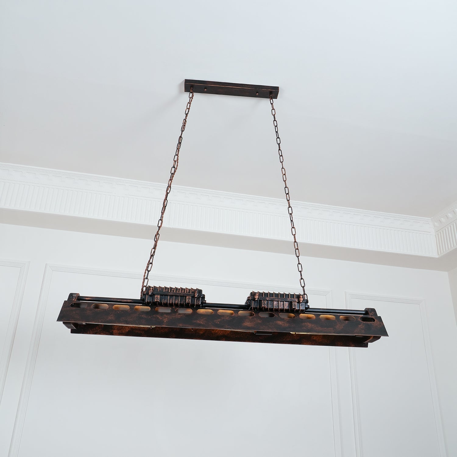 Mael Chandelier Industrial Rectangular Frame-Neutral Decor