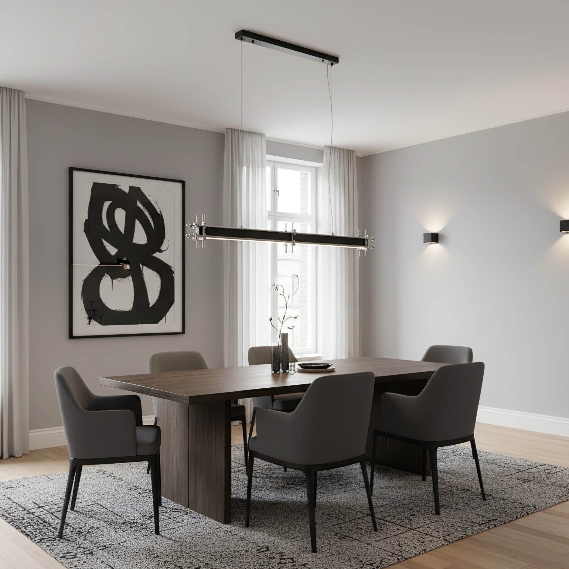 Industrial Axis Linear Pendant Lamp-Neutral Decor