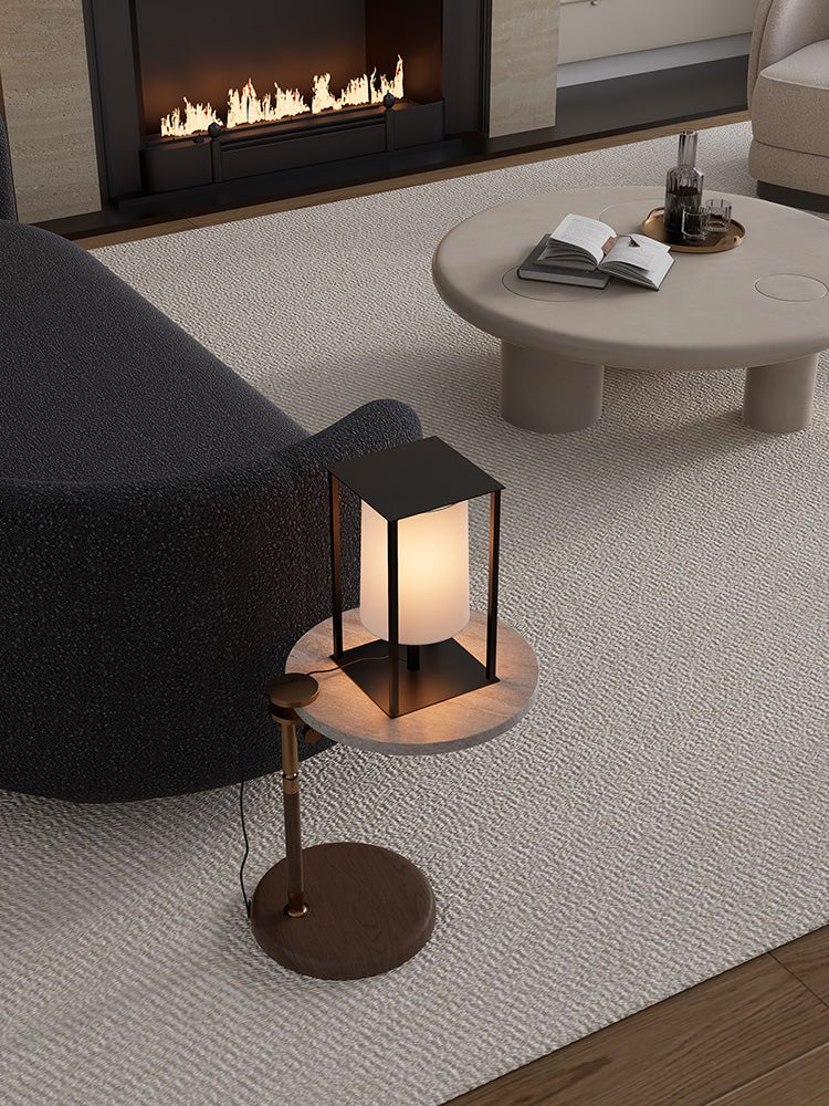 Industrial Cage Frame Table Lamp-Neutral Decor