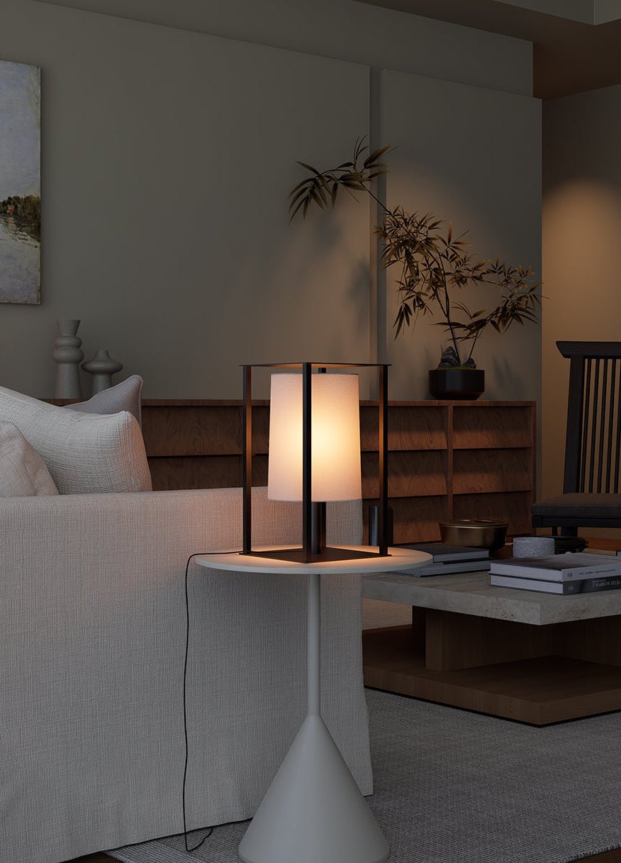 Industrial Cage Frame Table Lamp-Neutral Decor