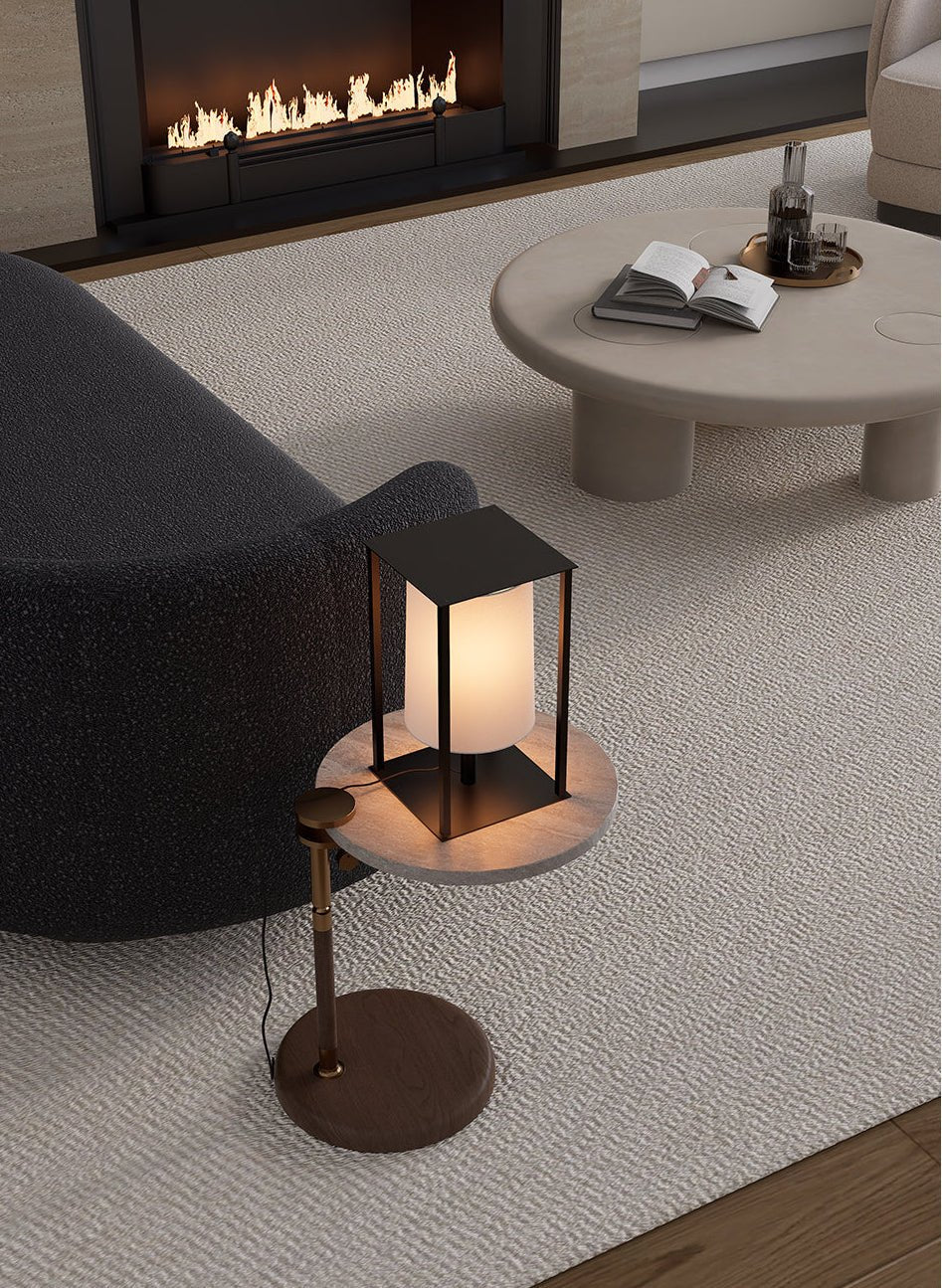 Industrial Cage Frame Table Lamp-Neutral Decor