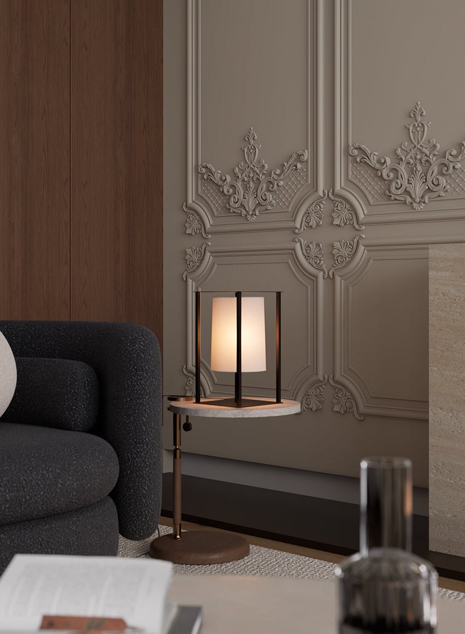 Industrial Cage Frame Table Lamp-Neutral Decor