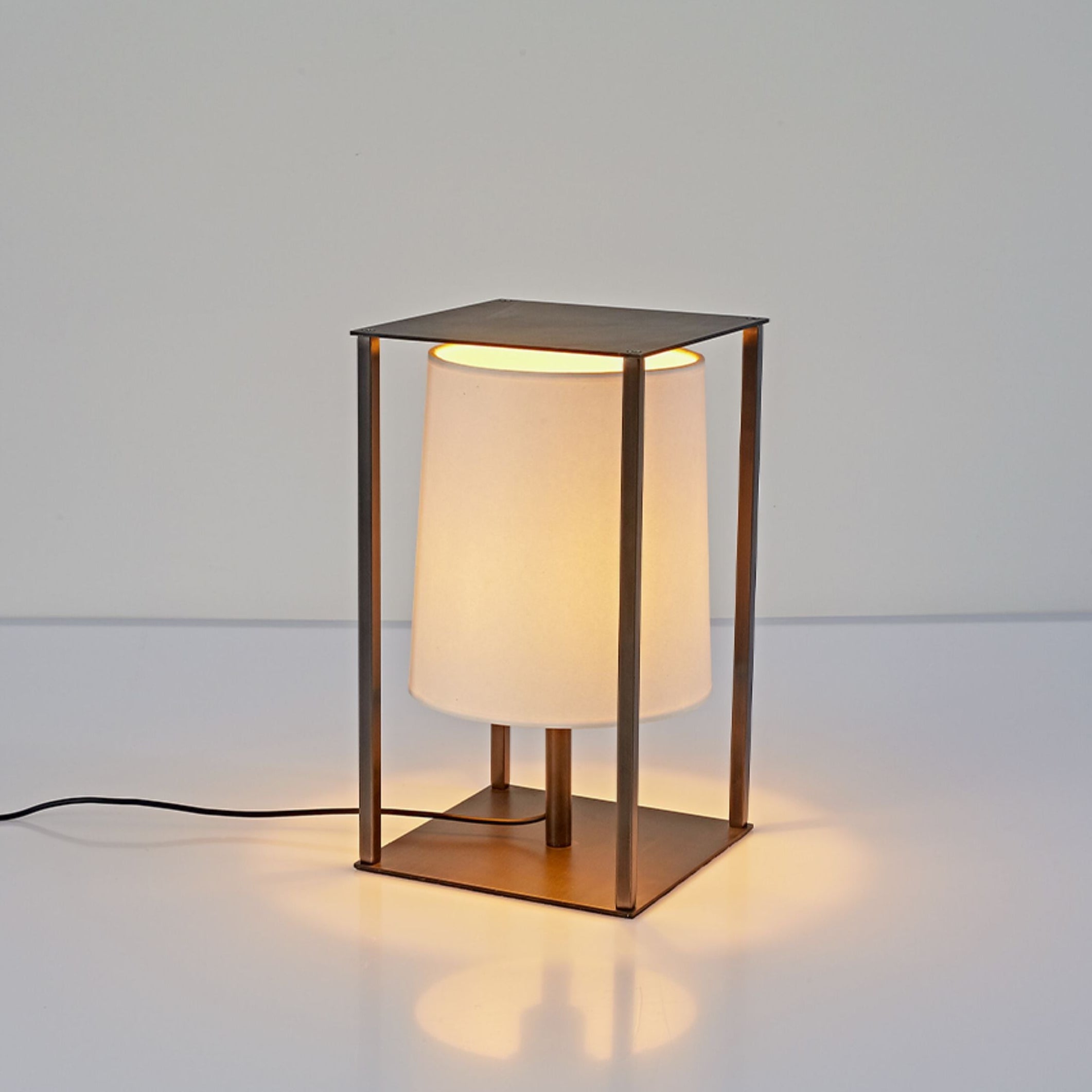Industrial Cage Frame Table Lamp-Neutral Decor
