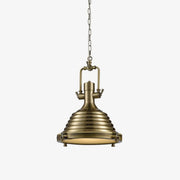 Silven Pendant Lamp Brass Ribbed Dome Industrial-Neutral Decor