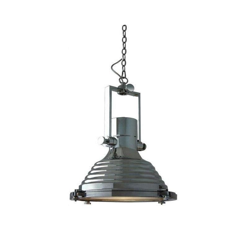 Silven Pendant Lamp Brass Ribbed Dome Industrial-Neutral Decor