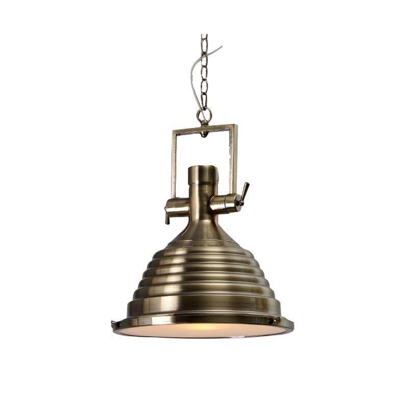 Silven Pendant Lamp Brass Ribbed Dome Industrial-Neutral Decor