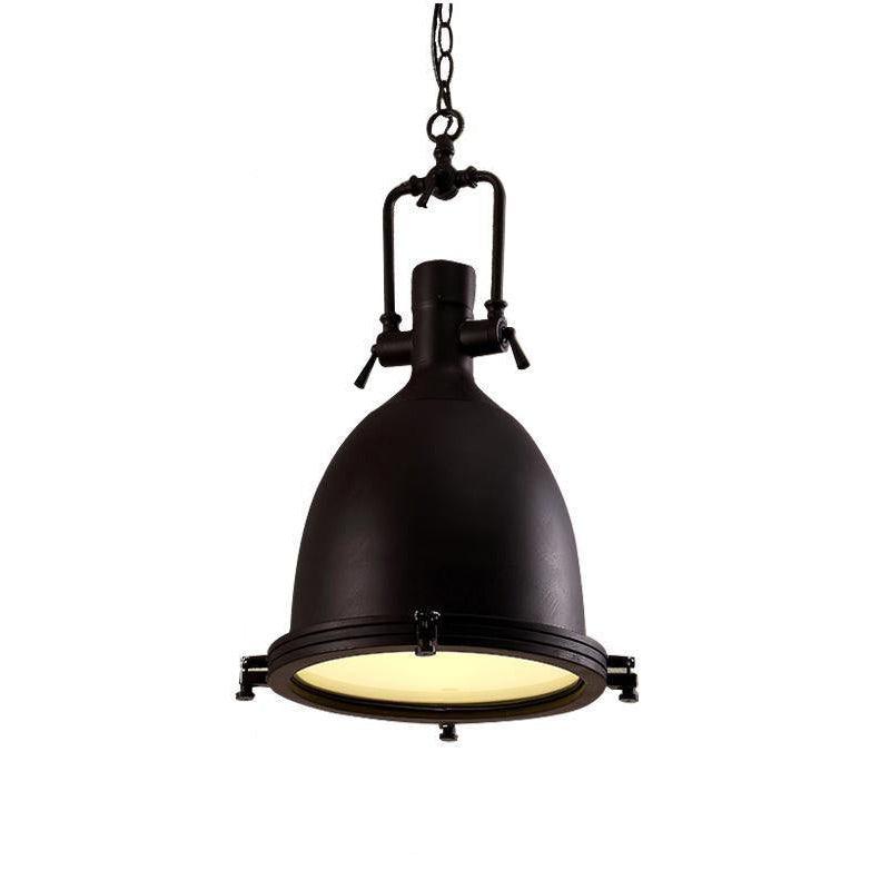 Silven Pendant Lamp Brass Ribbed Dome Industrial-Neutral Decor