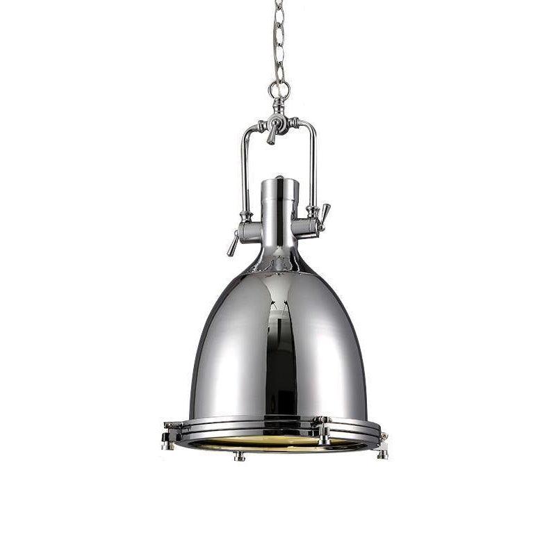 Silven Pendant Lamp Brass Ribbed Dome Industrial-Neutral Decor